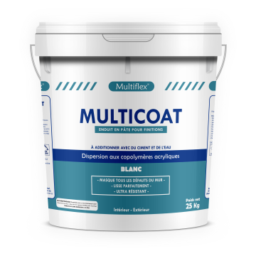 Enduit de lissage en pâte MULTICOAT BLANC 25KG